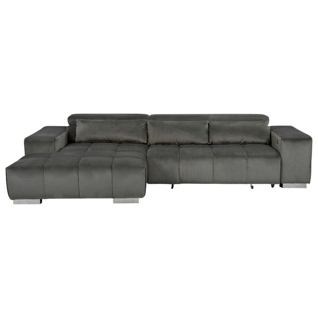 Ecksofa m. Relaxfunktion Orion Kopfstütze klappbar Anthrazit