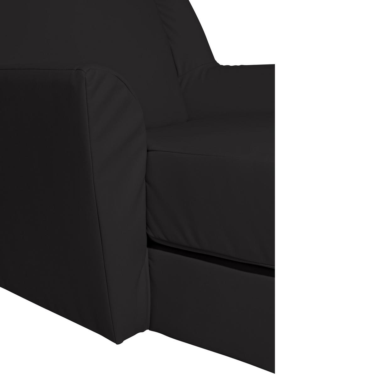Big Sessel Mit Armlehnen Judith Lerderlook Schwarz - Schwarz/Naturfarben, MODERN, Textil (136/107/142cm) - Max Winzer