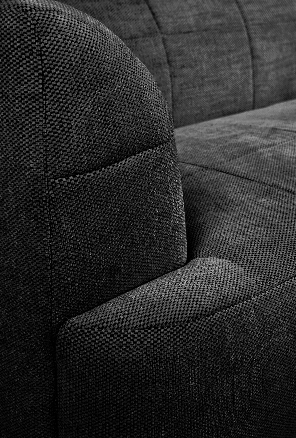 Ecksofa Lou Dunkelgrün/schwarz, 247 Cm - Dunkelgrün/Schwarz, Design, Textil (247/158cm) - MID.YOU
