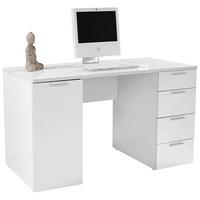 Schreibtisch mit Stauraum B: 145 cm H: 75 cm Larry II New Weiß - Weiß, MODERN, Holzwerkstoff (145/75/60cm)