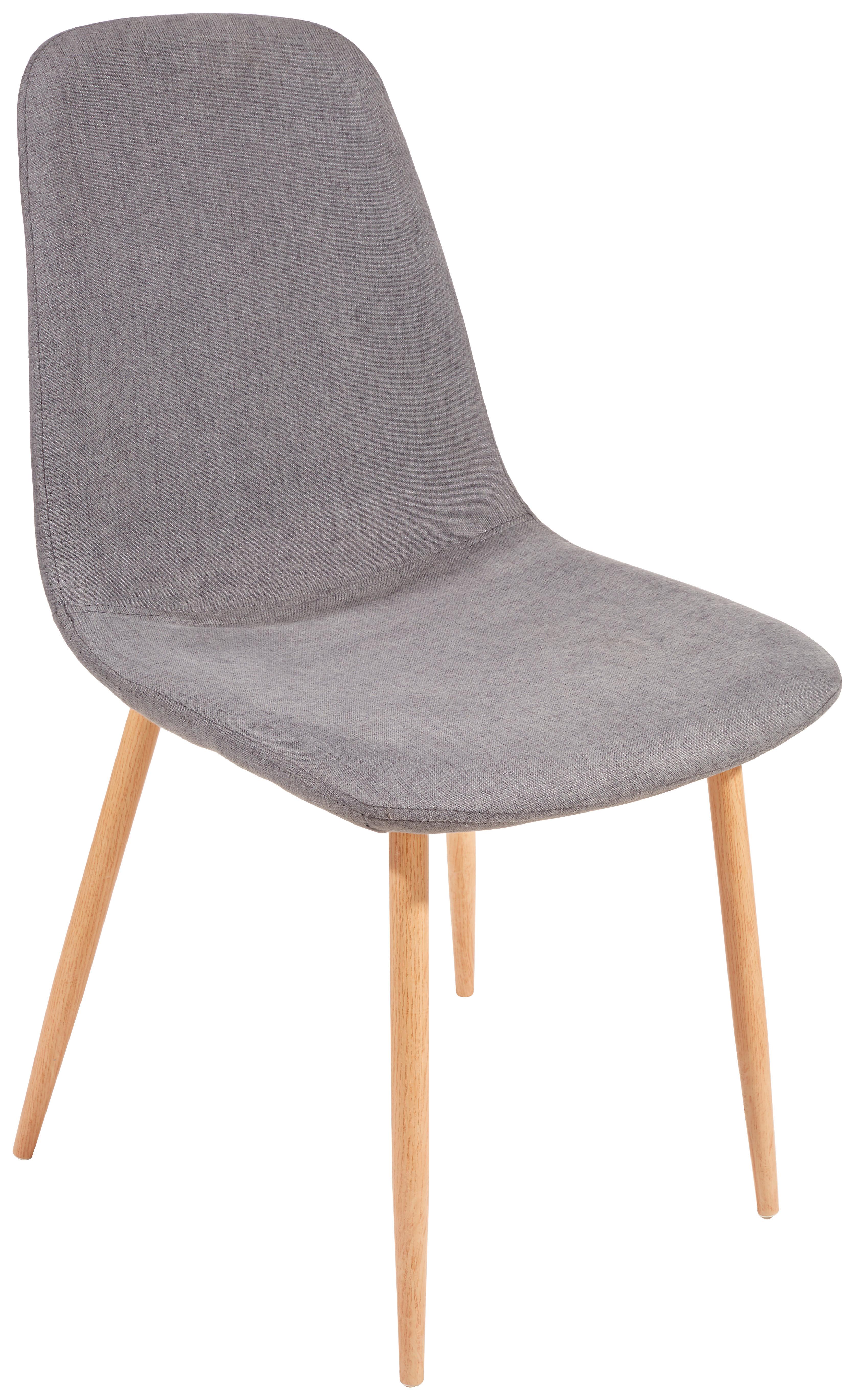Jedálenská Stolička Svenja, Sivá - sivá/farby duba, Moderný, kov/textil (45,5/86,5/53cm)