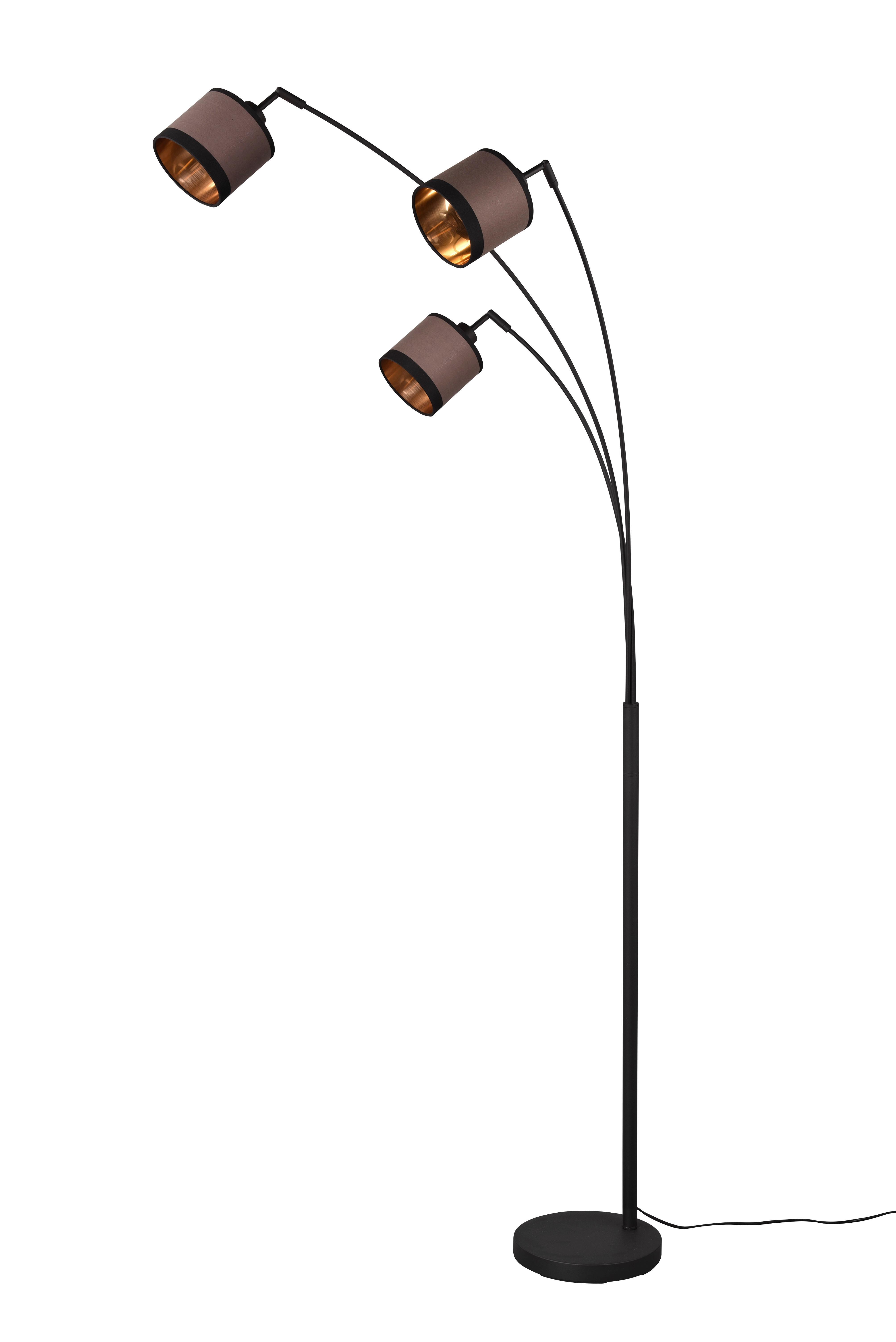 Stehleuchte R41553041 Davos - Taupe/Goldfarben, Design, Textil/Metall (12/185cm)