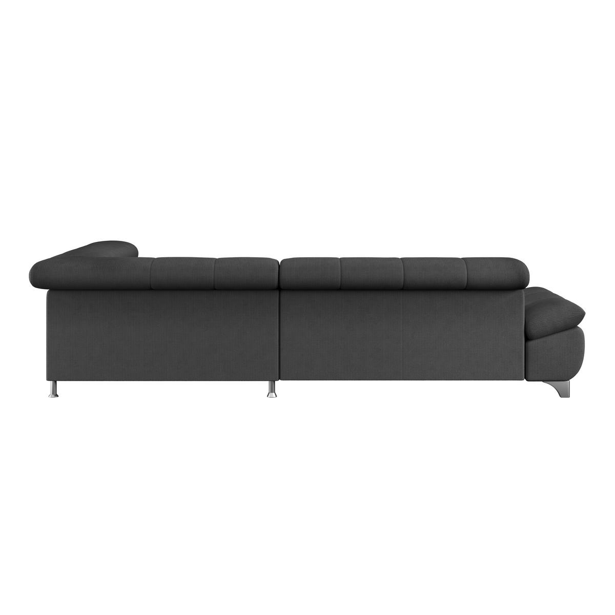 Ecksofa Mit Schlaffunktion Gemini Schwarz 312x234 Cm - Chromfarben/Schwarz, KONVENTIONELL, Textil (312/234cm)