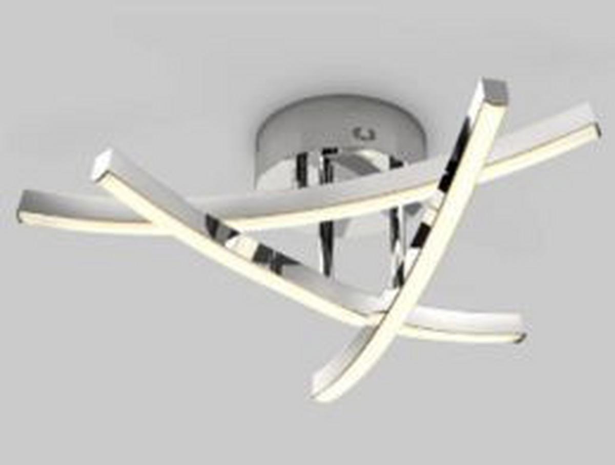 LED-Deckenleuchte Coco - Chromfarben/Silberfarben, Basics, Kunststoff/Metall (52/11cm) - Luca Bessoni