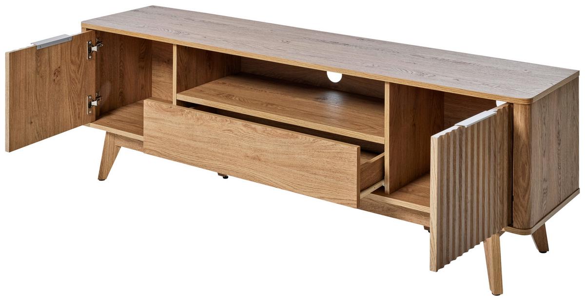 Lowboard Wave TV 170 B: 169,5 cm Eichefarben - Eichefarben, MODERN, Holzwerkstoff (169,50/54,5/40cm) - Livetastic