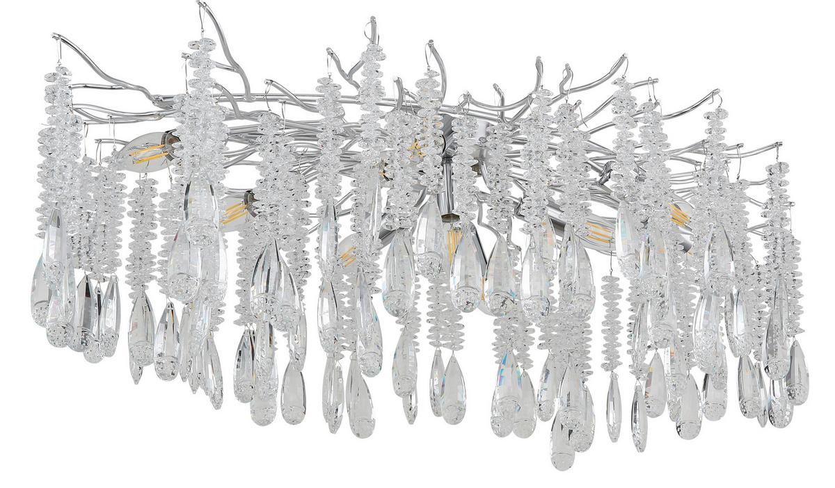 Deckenleuchte Exkl. E14, 40w - Klar/Silberfarben, Design, Glas/Metall (100/55/45cm) - Globo