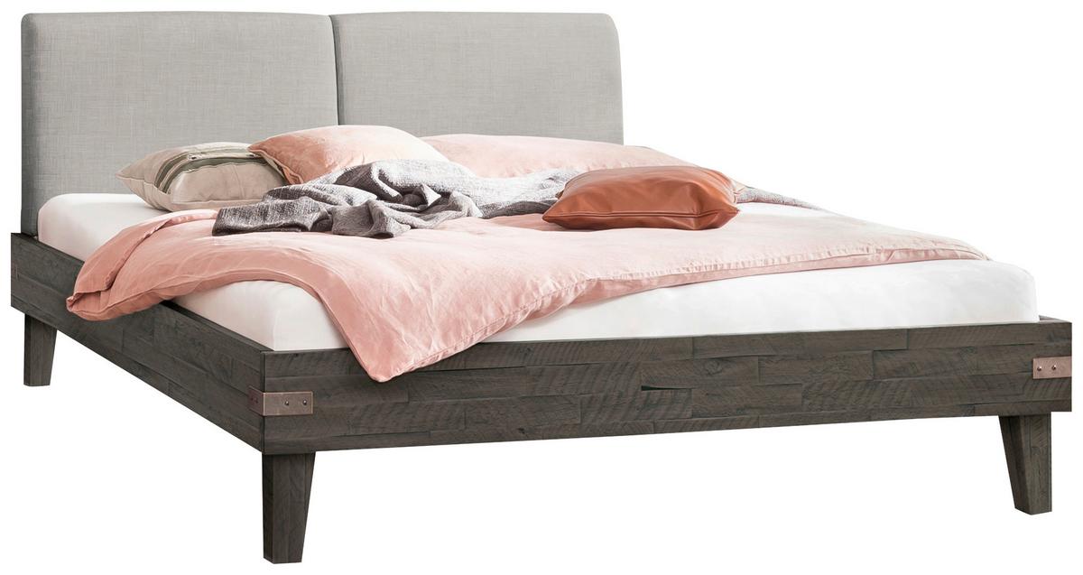 Bett Alino Dunkelgrau/hellgrau 140x200 Cm - Dunkelgrau/Hellgrau, MODERN, Holz/Textil (140/200cm) - Hasena