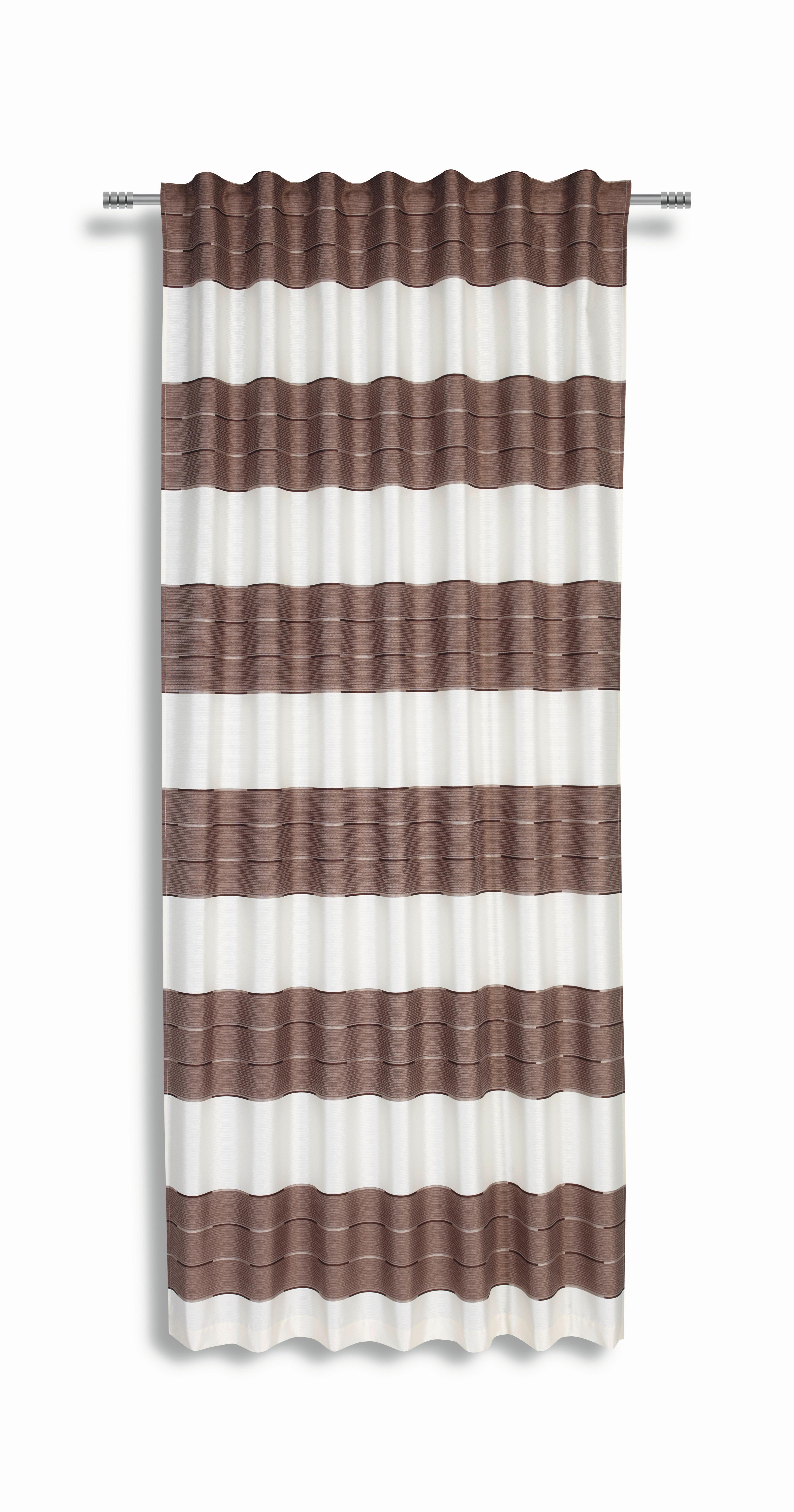 Vorhang mit Schlaufen und Band Nadine 140x245 cm Taupe