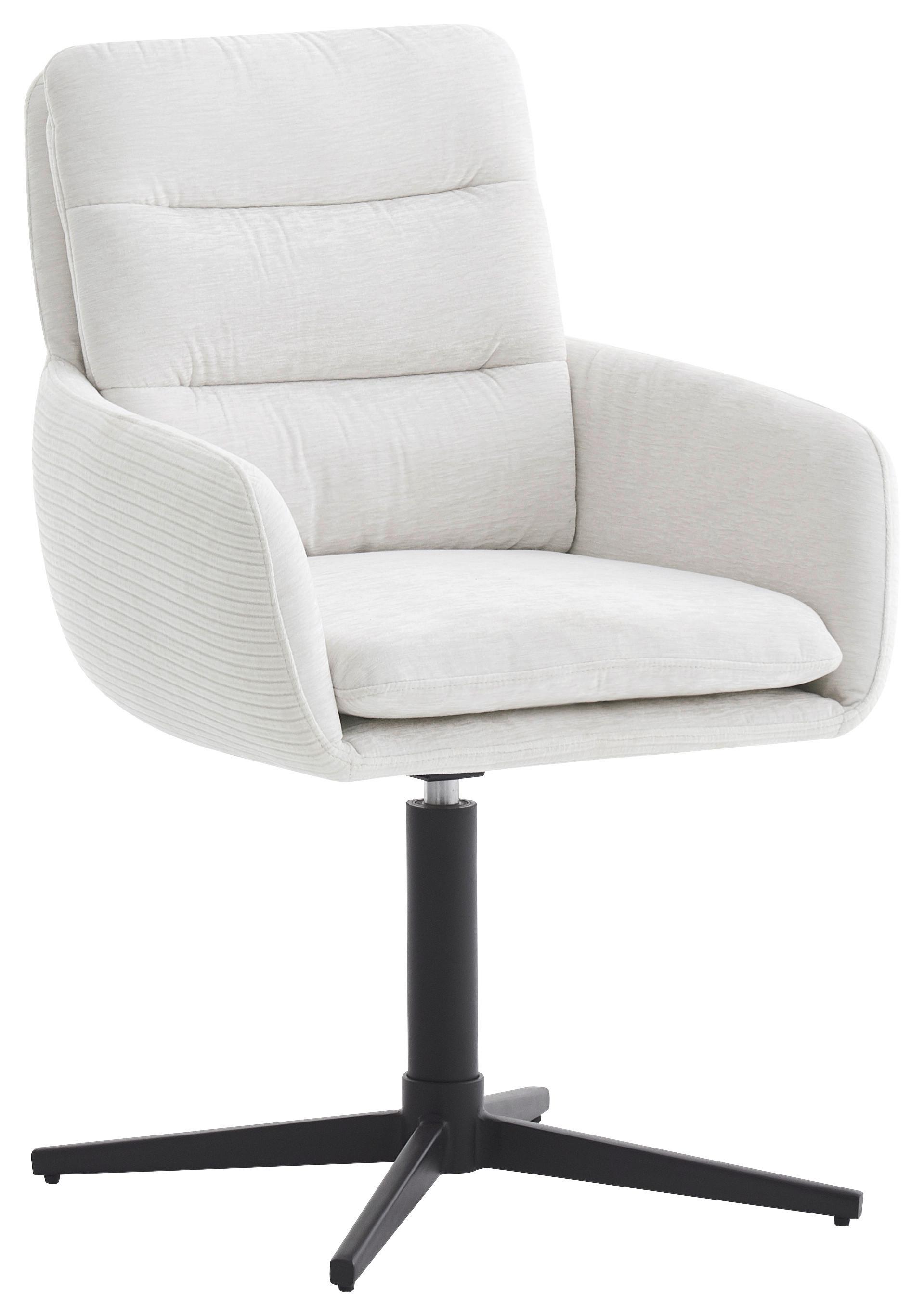 Židle s područkami Finja, bílá - bílá/černá, Moderní, kov/textil (59/88/62cm) - Premium Living
