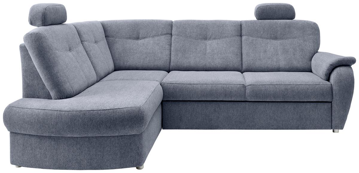Eckschlafsofa Rosali, Hellblau S: 180x264 Cm - Chromfarben/Hellblau, MODERN, Textil (180/264cm) - Livetastic