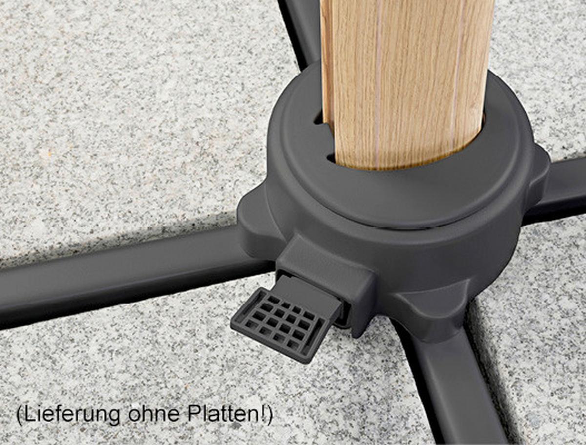 Ampelschirm Rhodos Twist W Bxhxt: 358x263x300 Cm Anthrazit - Eichefarben/Anthrazit, Basics, Textil/Metall (358/263/300cm) - Schneider