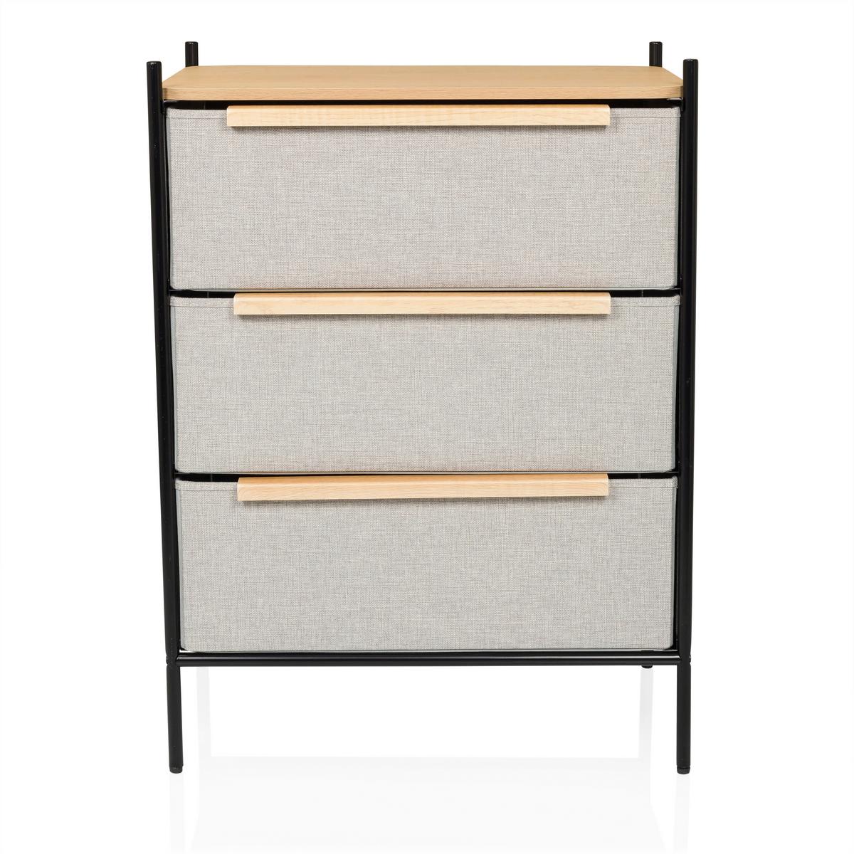 Kommode Stuvar Taupe B: 58 Cm - Taupe/Hellbraun, MODERN, Holzwerkstoff/Textil (58/79/39cm) - MID.YOU