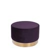 Hocker Samt Violett Sitz Gepolstert H: 43 cm - Violett/Goldfarben, Basics, Holz/Holzwerkstoff (55/43cm) - Kayoom