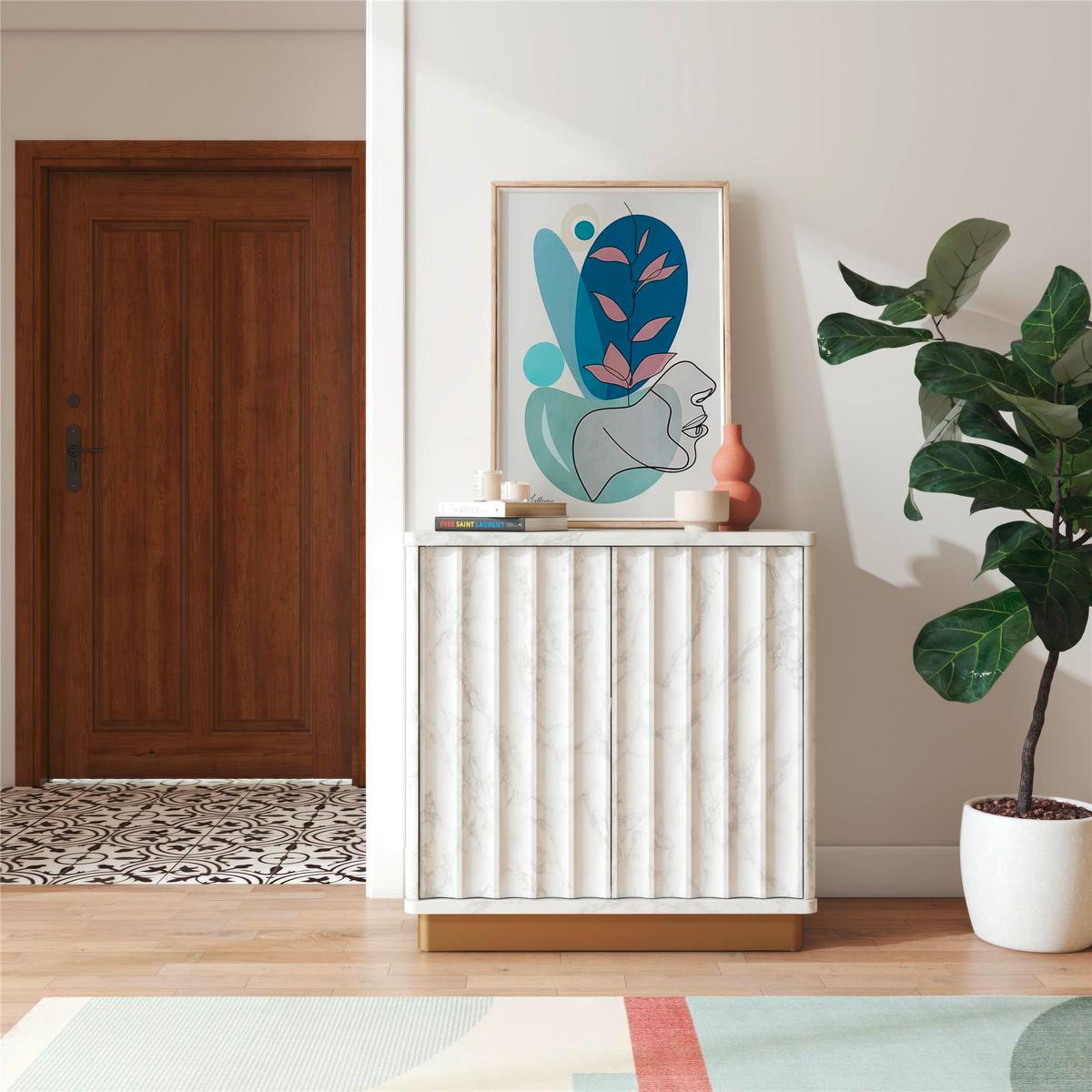 Highboard Rene Weiß B: 81 cm - Weiß, Design, Holzwerkstoff/Metall (81/81/40cm) - MID.YOU