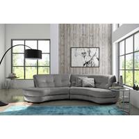 Ecksofa Bretania, Grau S: 113x300 cm - Schwarz/Grau, Design, Textil (113/300cm) - Livetastic