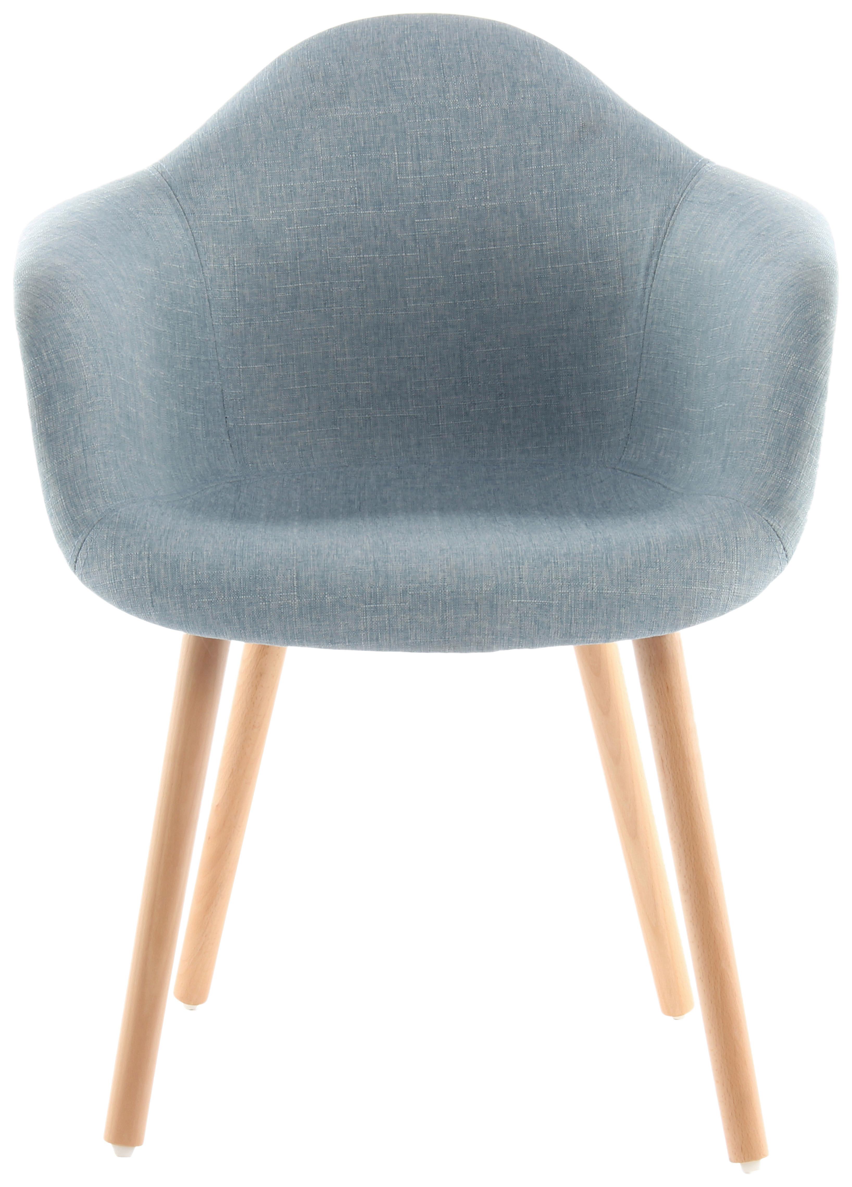 Armlehnstuhl-set Winston 325 Blau - Blau, Design, Holz/Kunststoff (62/80.5/64cm) - Kayoom