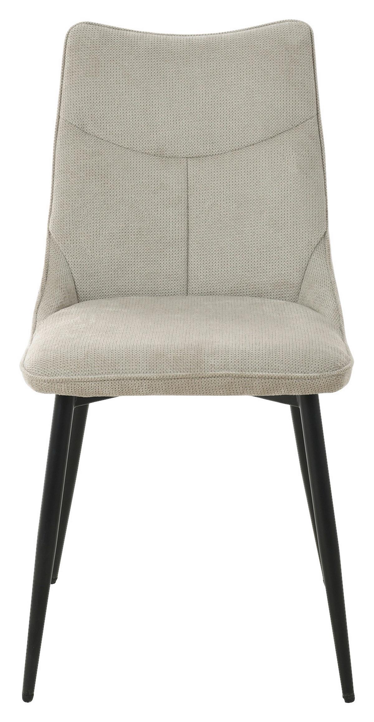 Stuhl-set Carlo, Taupe, B: 59 Cm - Taupe/Schwarz, Design, Textil/Metall (59/88/47cm) - MID.YOU