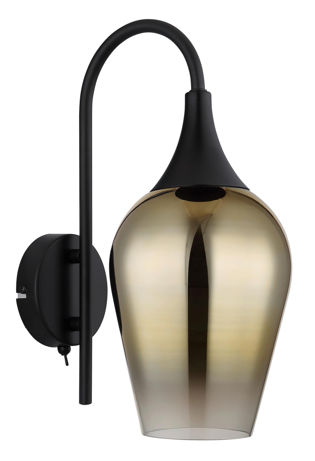 Wandleuchte 15552w2 - Klar/Goldfarben, Design, Glas/Metall (15/36cm) - Globo