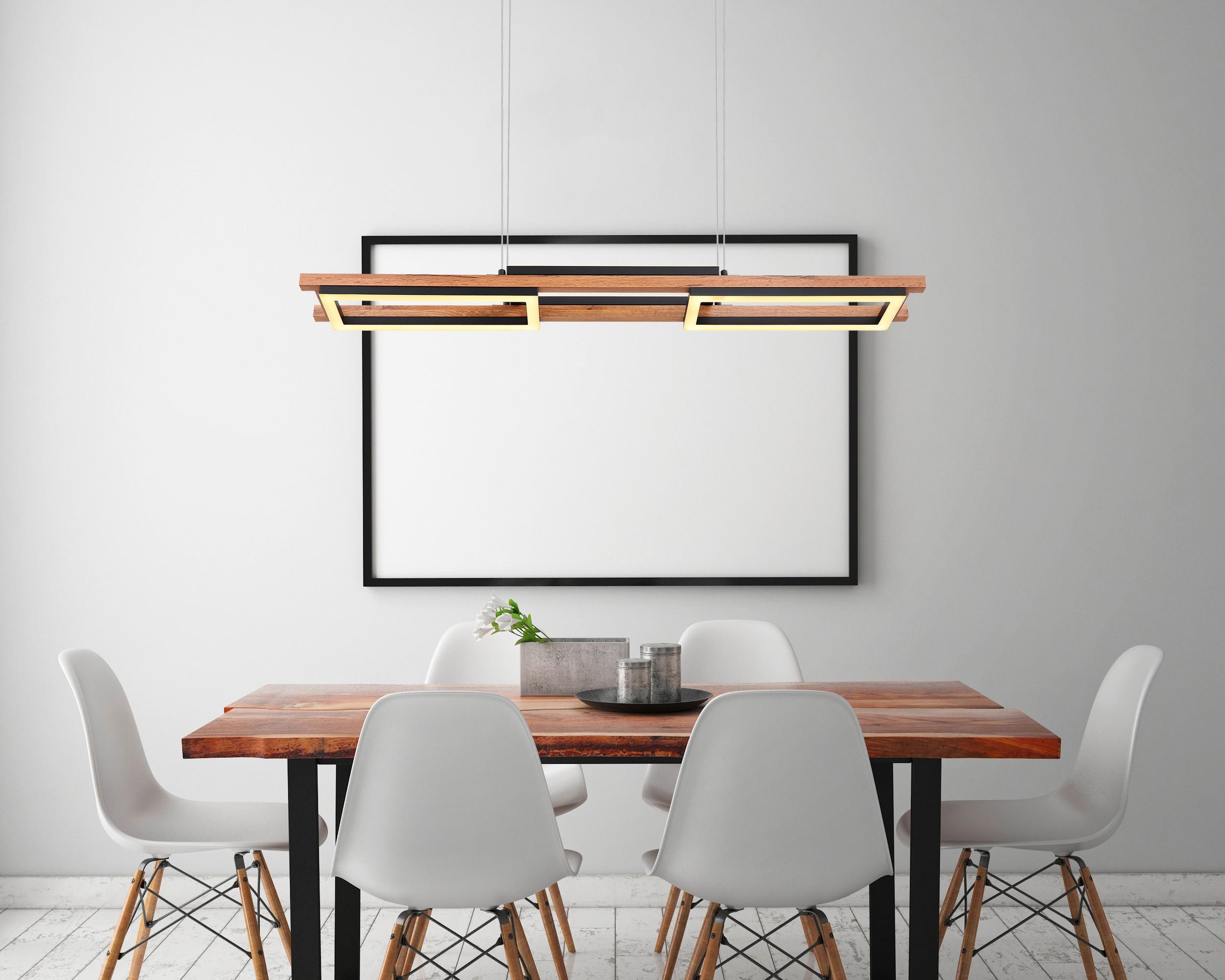 Led Függőlámpa 67266h - sötétbarna/fekete, Design, műanyag/faalapú anyag (100/14/120cm) - Globo