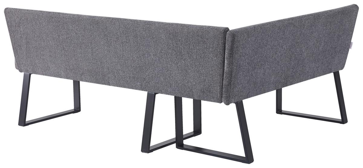 Eckbank Anthrazit/metallbeine Terri 150x190 Cm - Anthrazit/Schwarz, MODERN, Textil/Metall (150/190cm) - MID.YOU