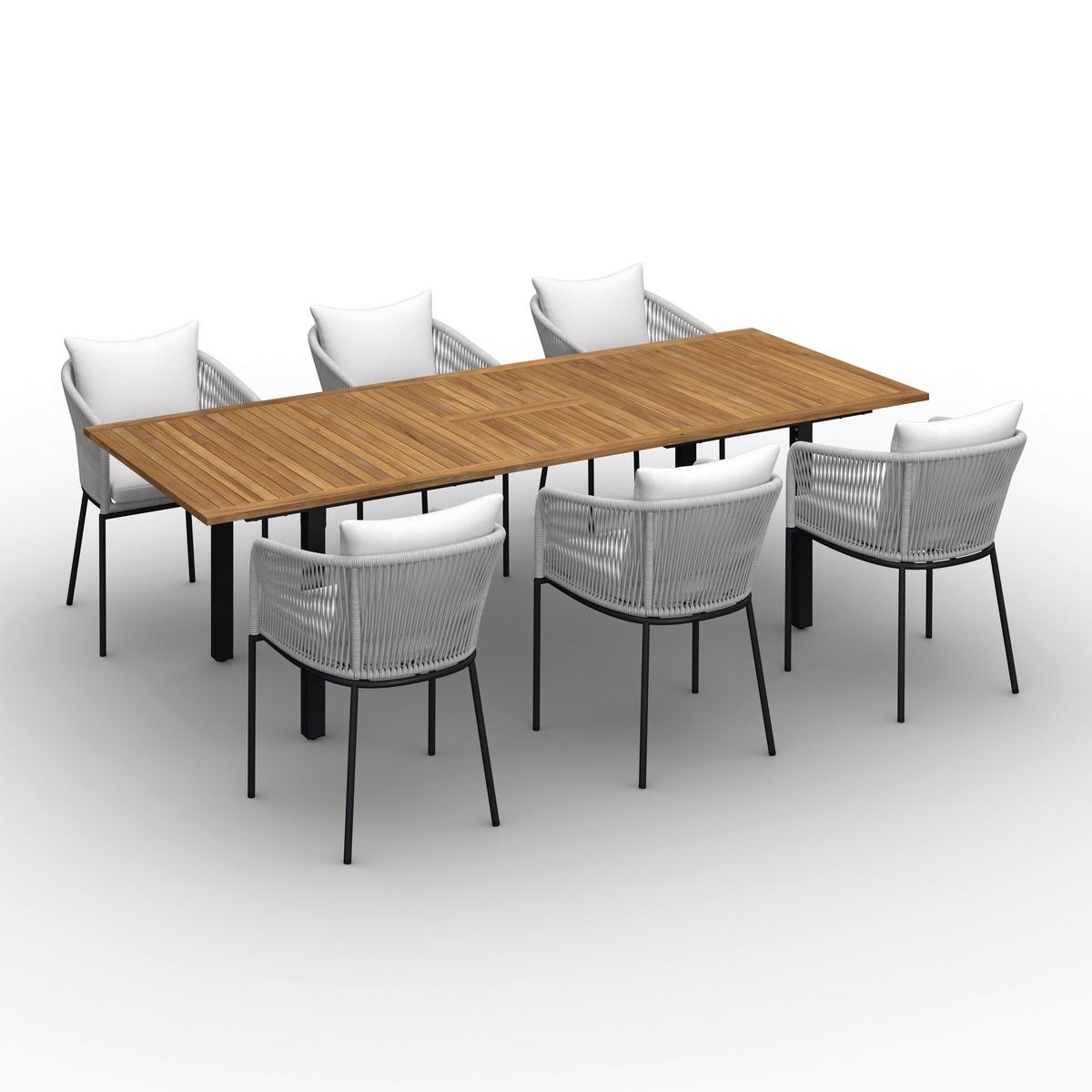 ZÁHRADNÁ SÚPRAVA GIOVANNA - farba akácie/sivá, Modern, kov/drevo - Bessagi Garden