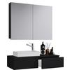 Badmöbel-Set 3-Tlg. Gudas B: 85 cm Schwarz Dekor - Schwarz/Weiß, MODERN, Keramik/Holzwerkstoff (85cm) - MID.YOU