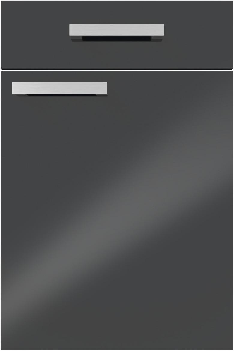 U-Küche Ip4050 ohne Geräte 294x298cm Schwarz/Grafit