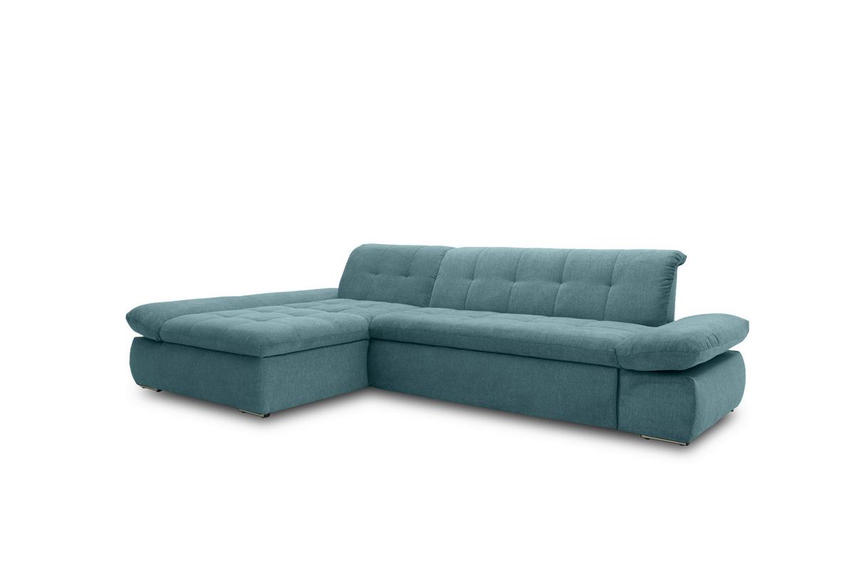 Ecksofa Mit Armteilverstellung Moric Petrol Mikrofaser - Chromfarben/Petrol, KONVENTIONELL, Textil (172/300cm) - MID.YOU