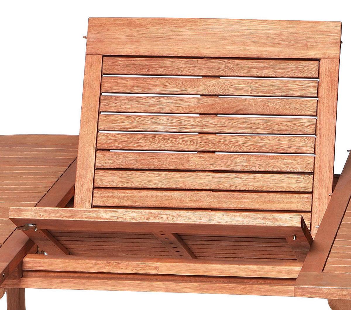 Gartengarnitur 7-Tlg. Maracaibo Echtholz - Naturfarben, KONVENTIONELL, Holz - Gardenson