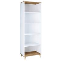 Regál LANDOS - biela/farba duba, Modern, kompozitné drevo (60/184/31cm) - MID.YOU