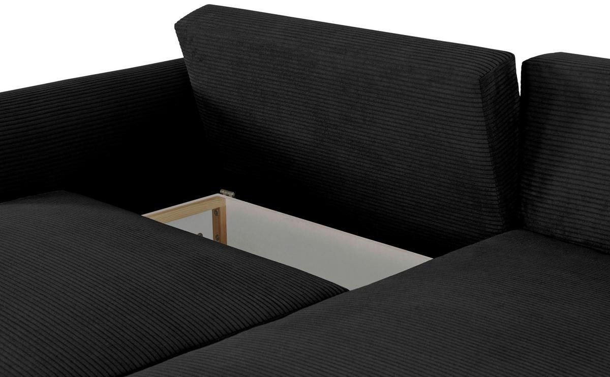 Ecksofa Jonilz Schwarz S: 250x151 Cm - Schwarz, Design, Textil (250/151cm) - MID.YOU