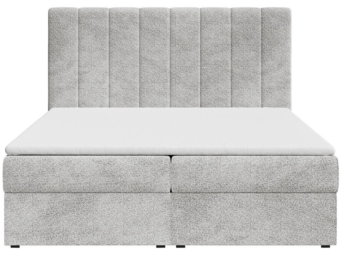 Boxbett Paris Lf: 140x200 Grau - Schwarz/Grau, MODERN, Holz/Kunststoff (140/200cm) - MID.YOU