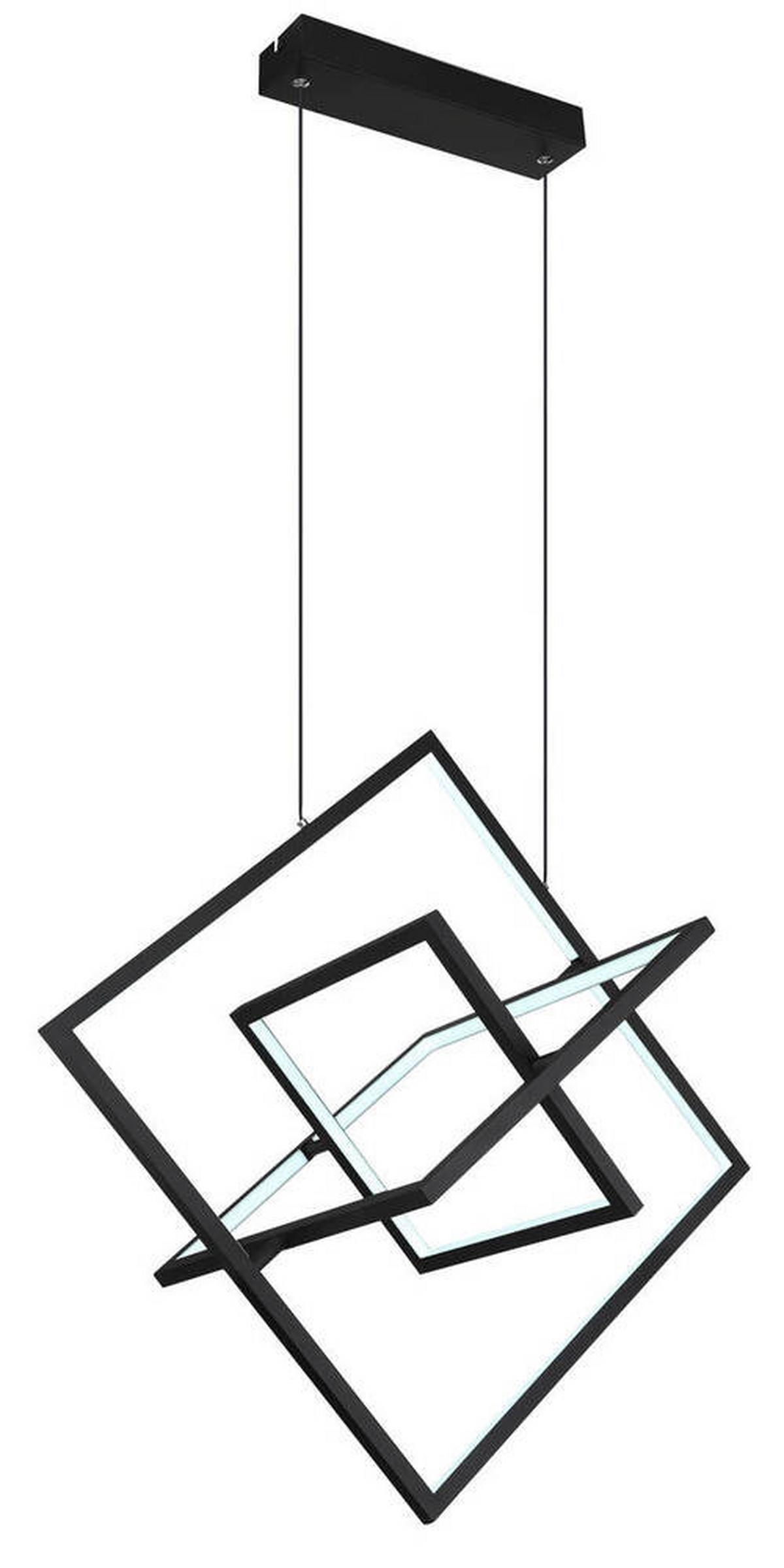 LED-Hängeleuchte 67194-55h - Opal/Schwarz, Design, Kunststoff/Metall (70,7/50/150cm) - Globo