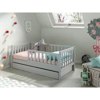 Kinder-/Juniorbett Grau inkl. Bettlade 70x140 cm - Grau/Kieferfarben, MODERN, Holz (70/140cm) - Vipack