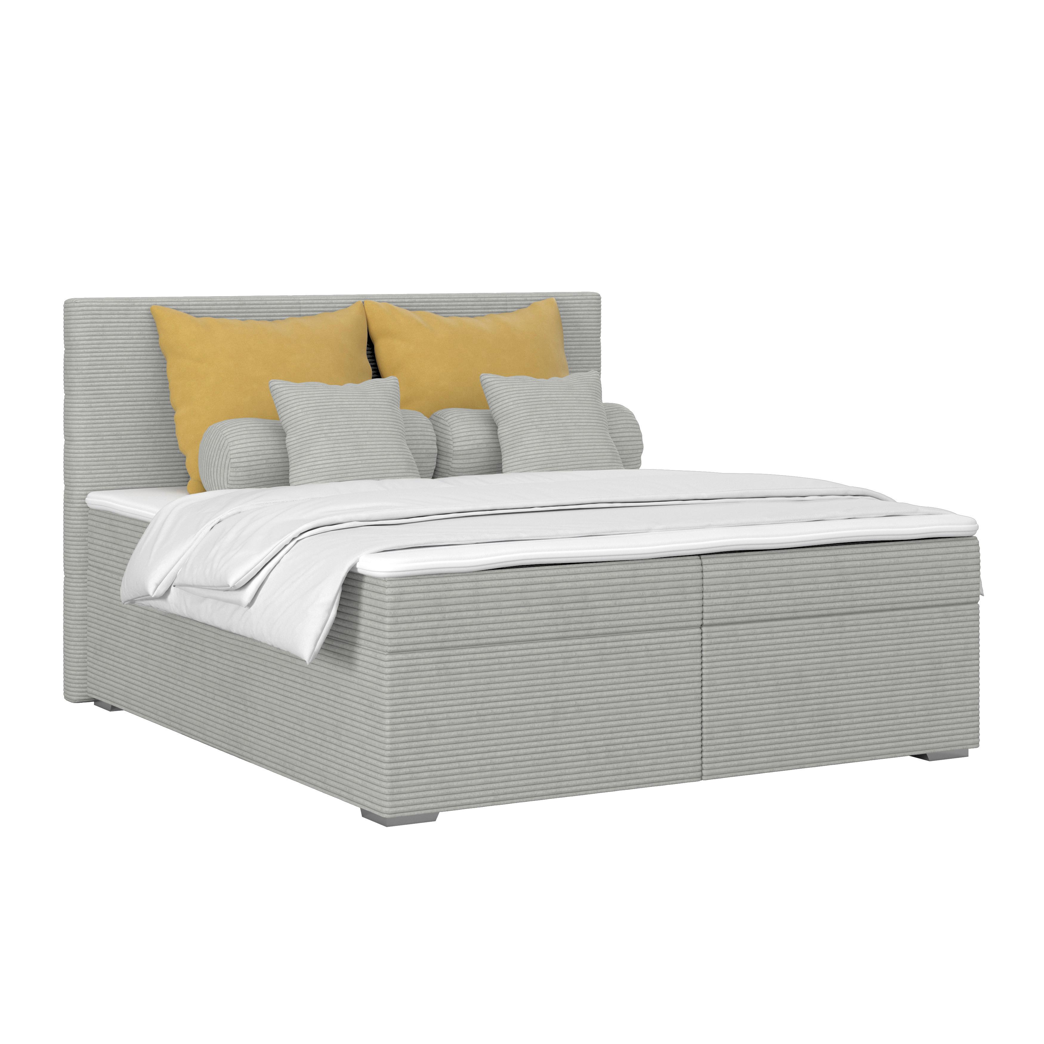 Polsterbett Adria - Chromfarben/Grau, KONVENTIONELL, Holz/Textil (180/200cm)