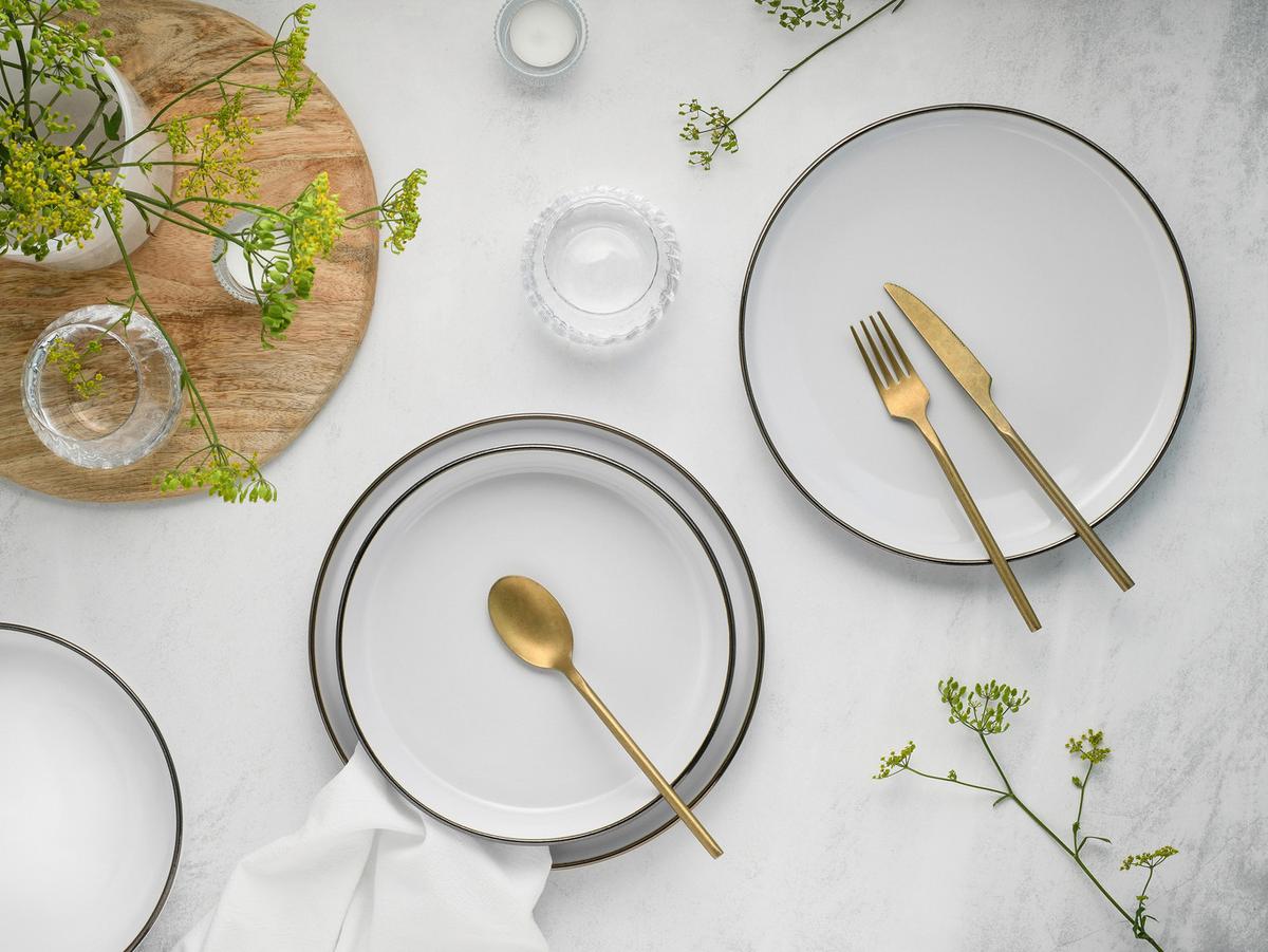 TAFELSERVICE 24798 NORDIC FESTIVE WEISS - Goldfarben/Weiß, Basics, Keramik - Creatable