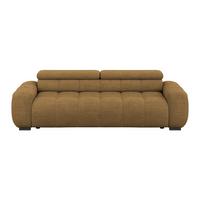Bigsofa Bull Webstoff braun, B: 248 cm - Schwarz/Braun, Design, Textil (248/77-97/108cm) - Luca Bessoni