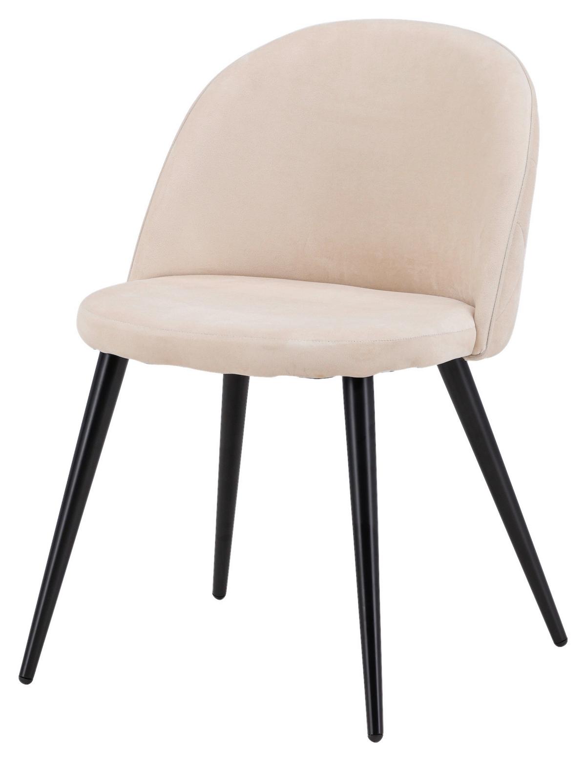 Stuhl-Set Velvet - Beige/Schwarz, Design, Textil/Metall (50/76,5/57cm) - Livetastic