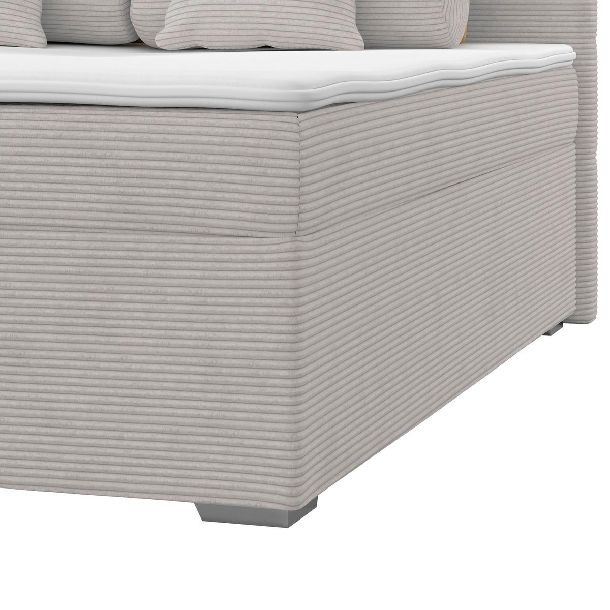 Kárpitozott Ágy Adria 160/200cm - szürkésbézs, Konventionell, textil/fa (160/200cm)