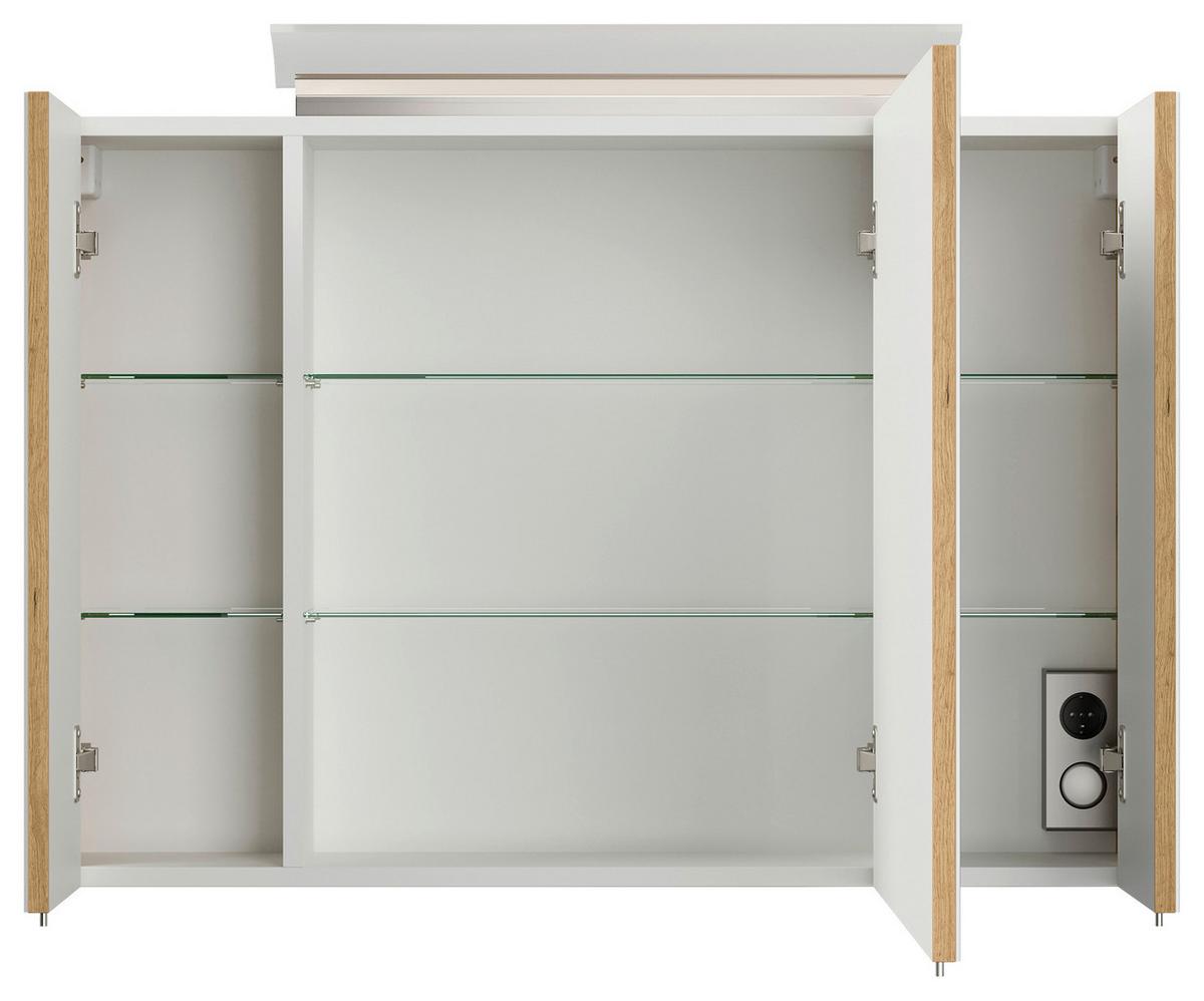 Spiegelschrank Eiche Dekor B: 90 cm - Eichefarben, MODERN, Glas/Holzwerkstoff (90/62/17cm) - MID.YOU