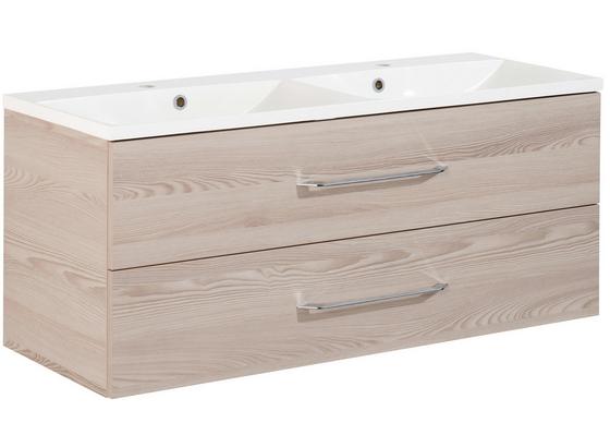 Doppelwaschtischkombi B. Clever 120 cm Esche - Eschefarben/Weiß, MODERN, Holzwerkstoff/Kunststoff (120/51/46cm) - Fackelmann Doppelwaschtischkombi B. Clever 120 cm Esche - Eschefarben/Weiß, MODERN, Holzwerkstoff/Kunststoff (120/51/46cm) - Fackelmann
