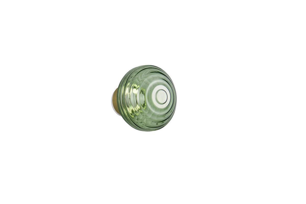 Led-wandleuchte Earl Grün Messingfarben D: 15,5 Cm - Messingfarben/Grün, LIFESTYLE, Glas/Metall (15,5/15cm)