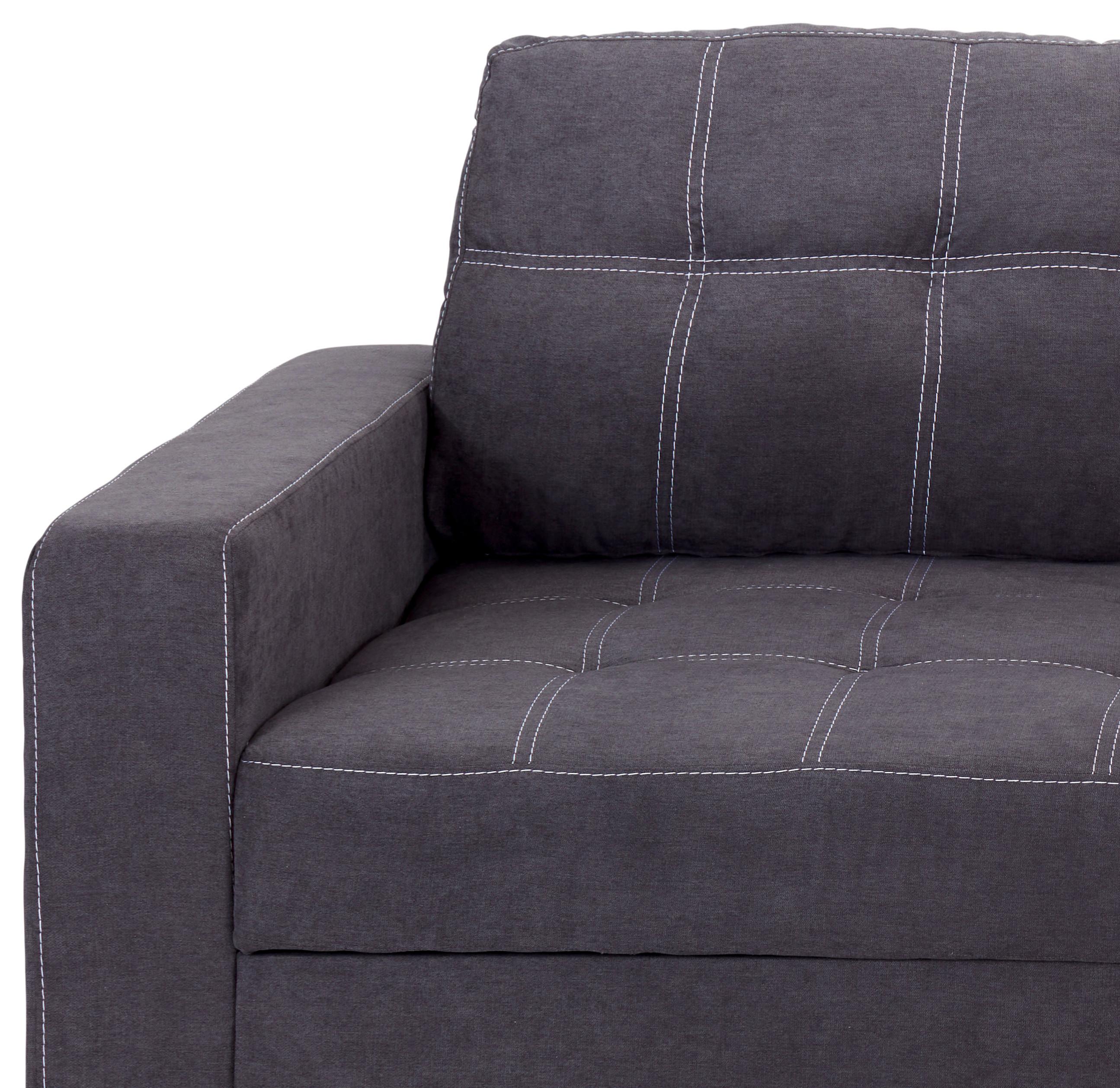 Ecksofa mit Schlaffunktion & Bettkasten Mediolan Dunkelgrau - Dunkelgrau/Schwarz, Design, Textil (240/160cm) - Ondega