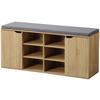 Schuhschrank Eiche Dekor/grau Mit Sitzkissen B: 103 Cm - Grau/Sonoma Eiche, Basics, Holzwerkstoff (103/48/30,50cm) - Kesper