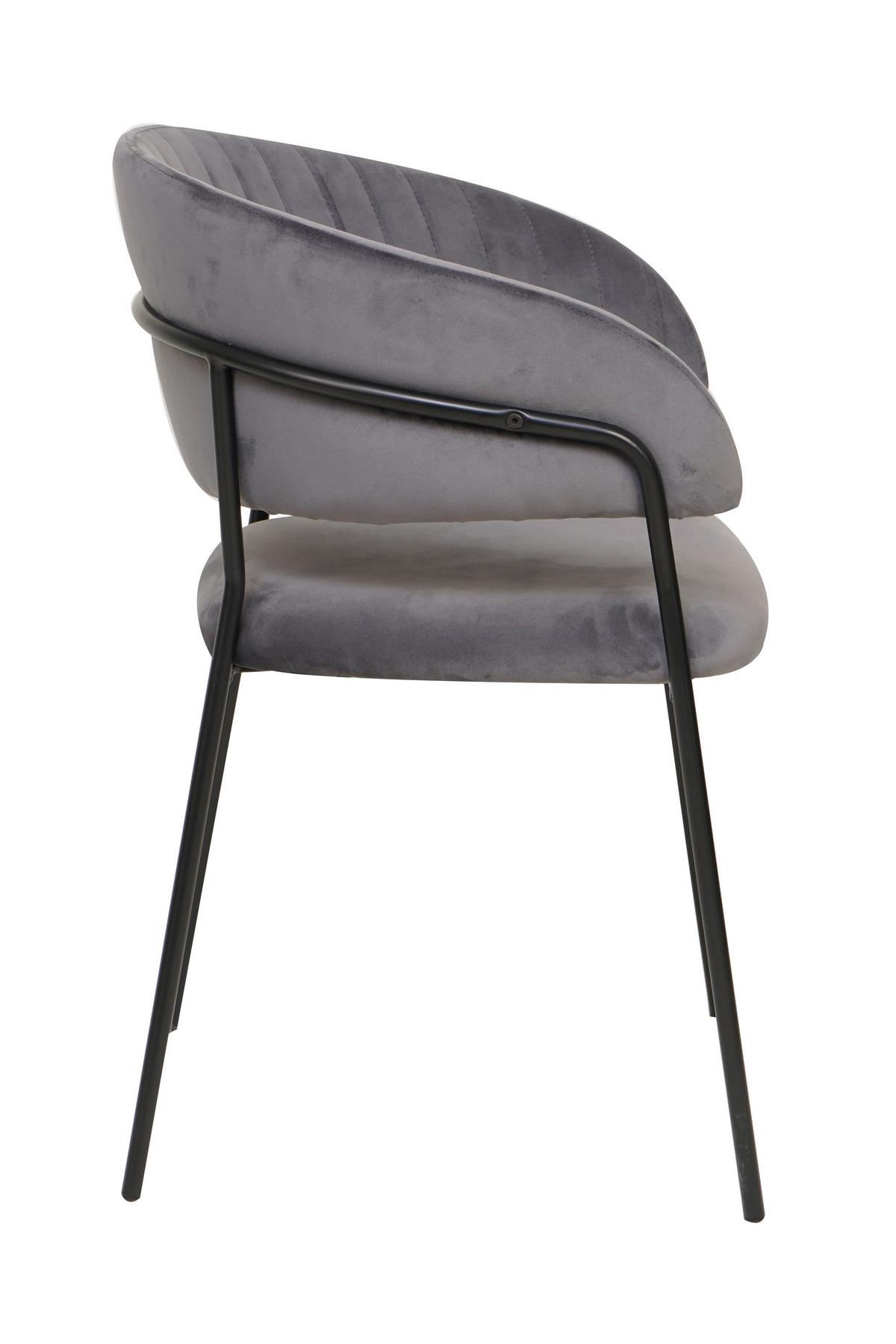 Armlehnstuhl Grau B: 55 Cm - Schwarz/Grau, MODERN, Textil/Metall (55/80/50cm) - Livetastic