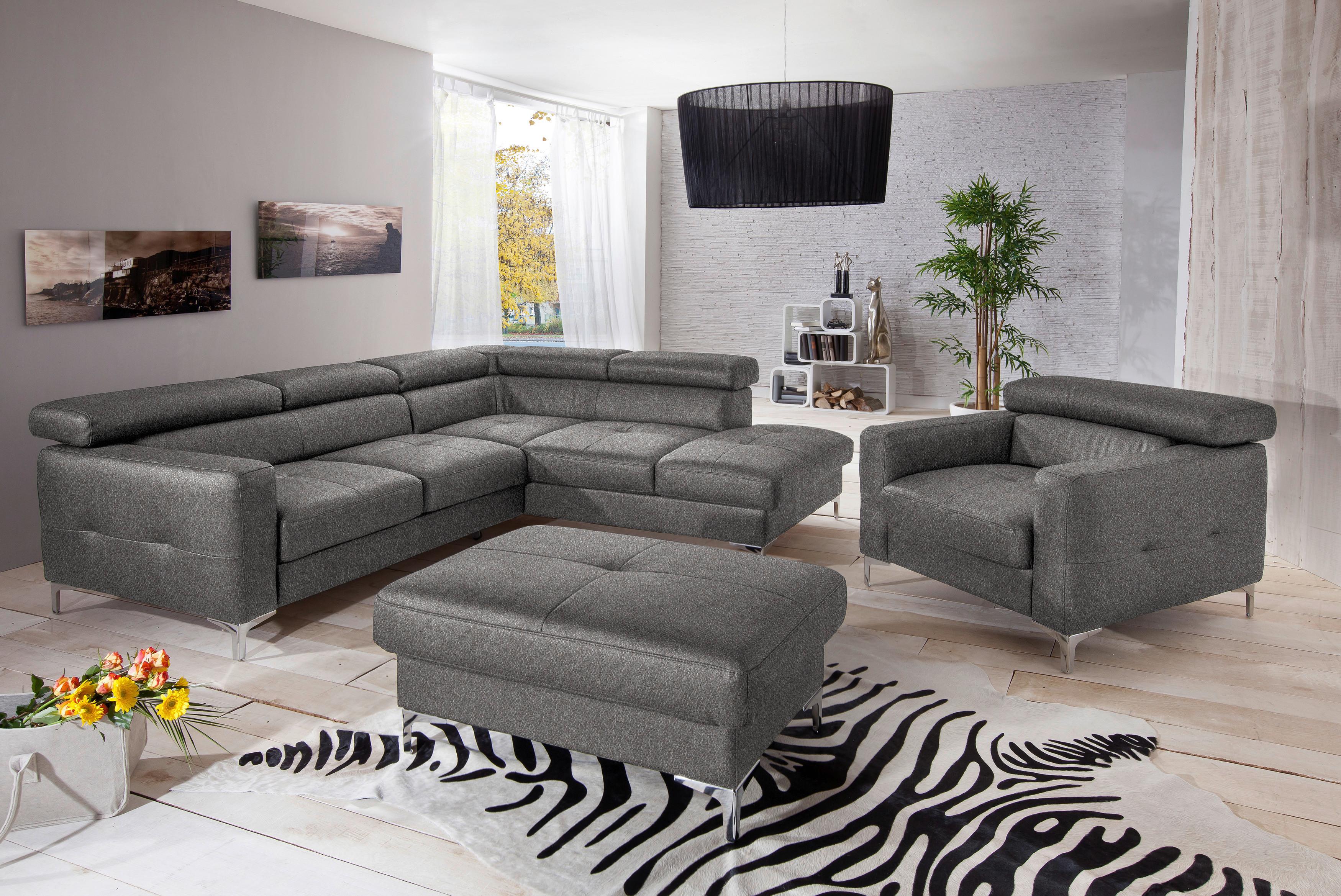 Polstersessel Sammy Braun/grau - Chromfarben/Braun, Design, Textil (99/78-92/106cm) - Livetastic