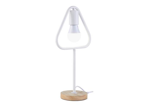 Stolová Lampa Mauricio - biela, Moderný, kov/drevo (18/15/30cm) - Modern Living Stolová Lampa Mauricio - biela, Moderný, kov/drevo (18/15/30cm) - Modern Living