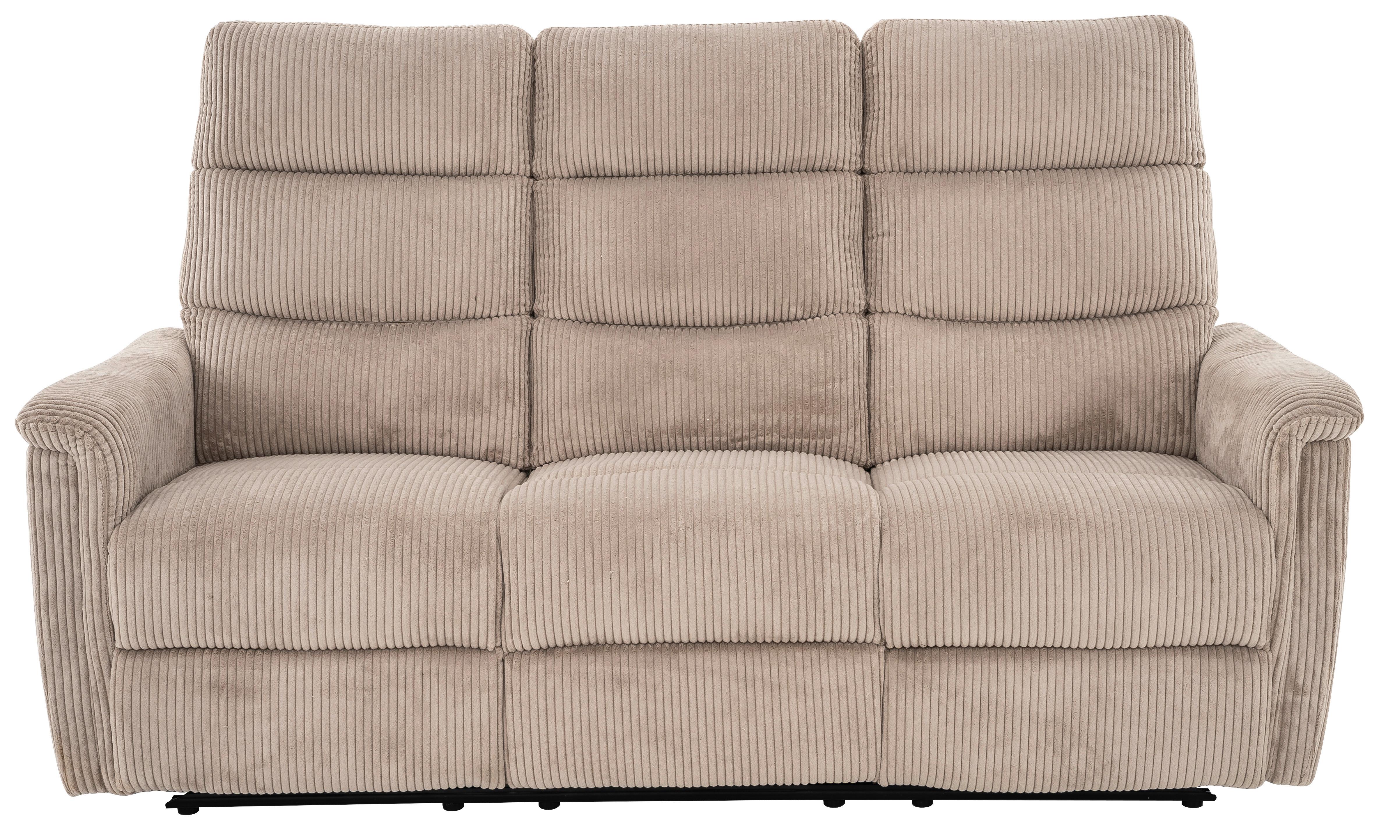 3-Sitzer-Sofa Xeno Hellbraun B: 184 cm - Hellbraun/Schwarz, Design, Textil/Metall (184/108/89cm) - Livetastic