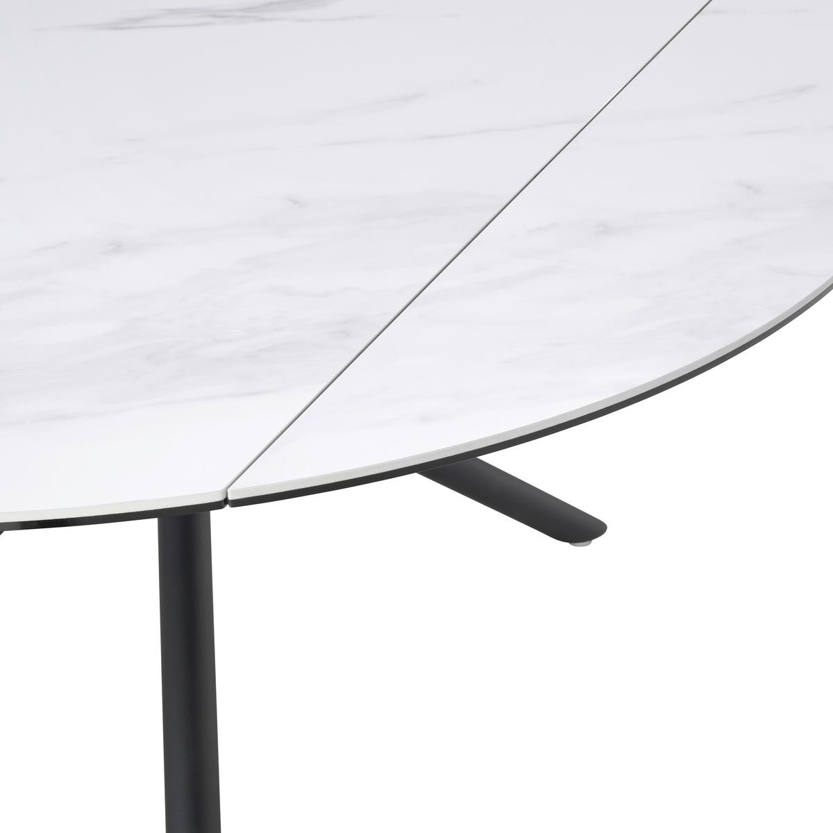 Esstisch Tiana - Schwarz/Weiß, LIFESTYLE, Glas/Keramik (90-140/76/140cm) - MID.YOU