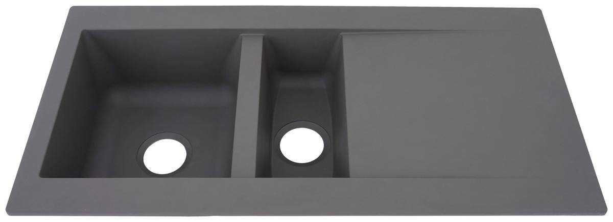 Spüle Respekta Denver Kunststein Bxt: 100x50 Cm - Grau, Trend, Glas/Kunststoff (100/20/50cm) - Respekta